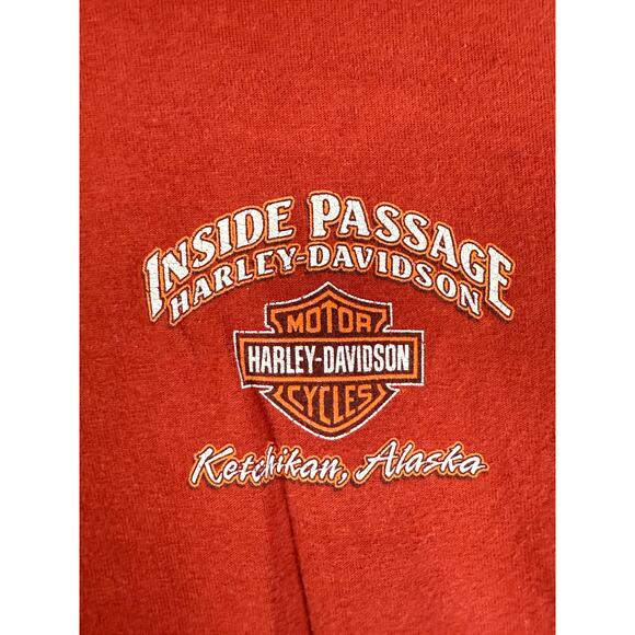 Harley Davidson‎ Inside Passage Soaring Eagle Alaska Brownish Red Mens 2XL XXL - Picture 4 of 6